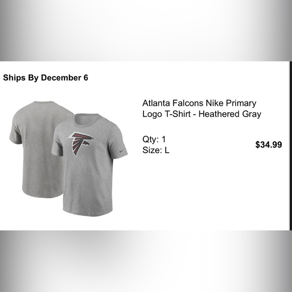 Atlanta Falcons Nike T-shirt. NWT and never taken out of the bag. Size Large! - Picture 1 of 2